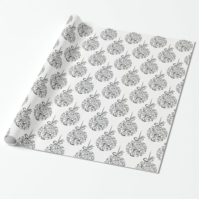 Christmas Wrapping Paper-Ornaments Paper (Unrolled)