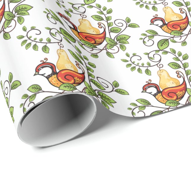 Christmas Wrapping Paper-Partridge In Pear Tree Paper (Roll Corner)