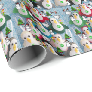 Christmas Wrapping Paper Penguin
