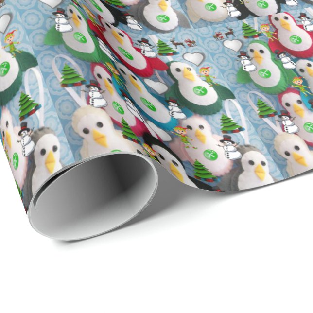Christmas Wrapping Paper Penguin (Roll Corner)