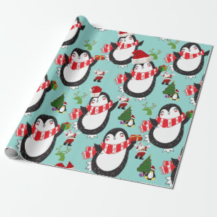 Christmas Wrapping Paper Penguin