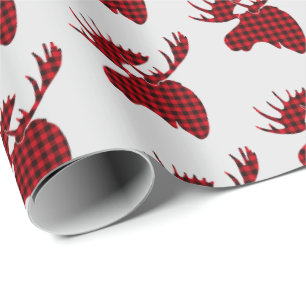 Christmas Wrapping Paper-Plaid Moose Paper