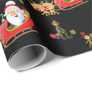 Christmas Wrapping Paper Santa