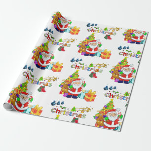 Christmas Wrapping Paper Santa
