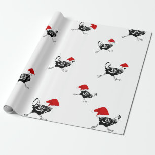 Christmas Wrapping Paper-Santa Chickens  Paper