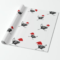 Christmas Wrapping Paper-Santa Chickens Wrapping Paper