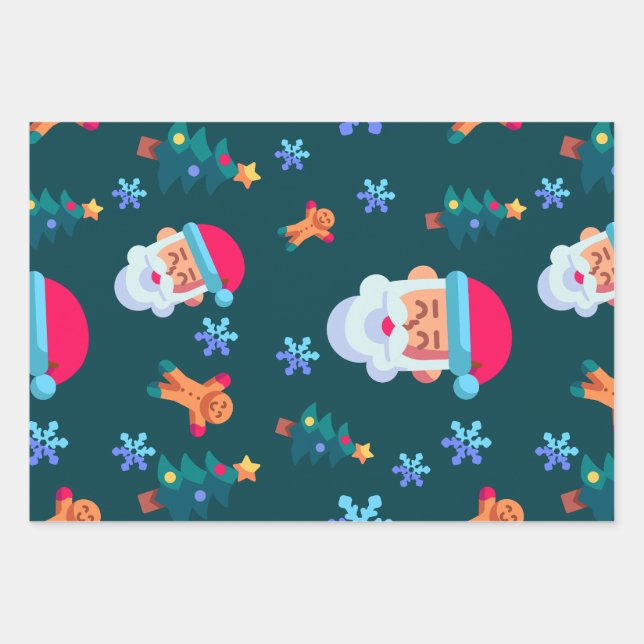 Christmas wrapping paper, Santa Claus Paper Sheets (Front)