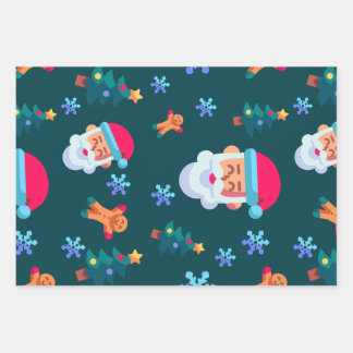Christmas wrapping paper, Santa Claus Wrapping Paper Sheets