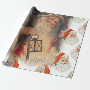 Christmas Wrapping Paper Santa Vintage