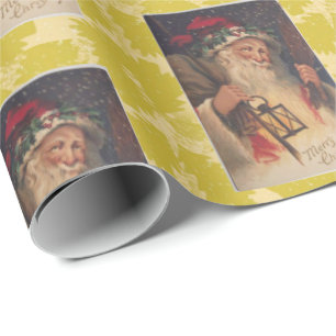 Christmas Wrapping Paper Santa, Vintage