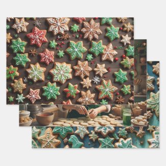 Christmas Wrapping Paper Set of 3