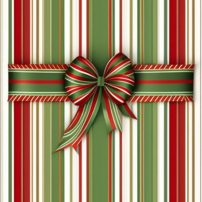 Christmas  wrapping paper sheets (Beautiful Colorful Stripes Christmas Wrapping Sheets with ribbon!)