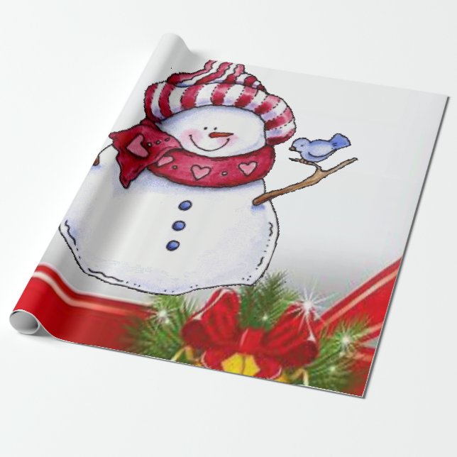 Christmas Wrapping Paper Snowman (Unrolled)