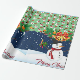 Christmas Wrapping Paper Snowman