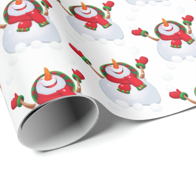 Christmas Wrapping Paper-Snowman Paper (Roll Corner)