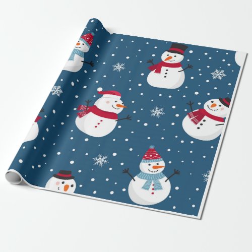 Christmas Wrapping Paper Snowman Theme