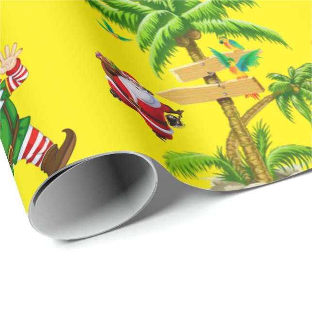 Christmas Wrapping Paper Summer Beach Bum Santa (Roll Corner)