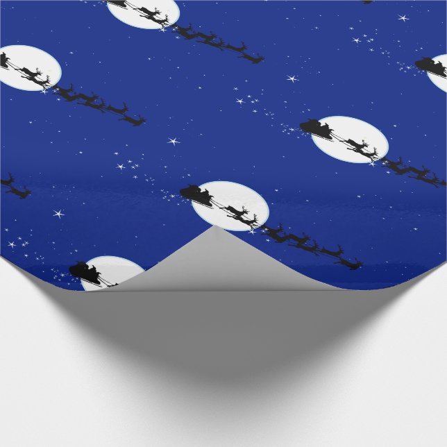 Christmas wrapping paper with reindeer and a moon (Corner)