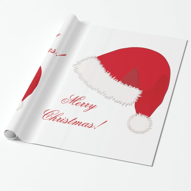 Christmas Wrapping Paper With Santa Hat (Unrolled)