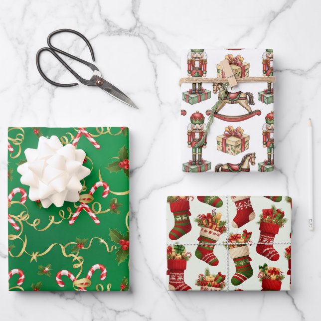 Christmas Wrappings  Wrapping Paper Sheets (Front)