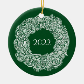 Christmas Wreath 2016 Ceramic Ornament