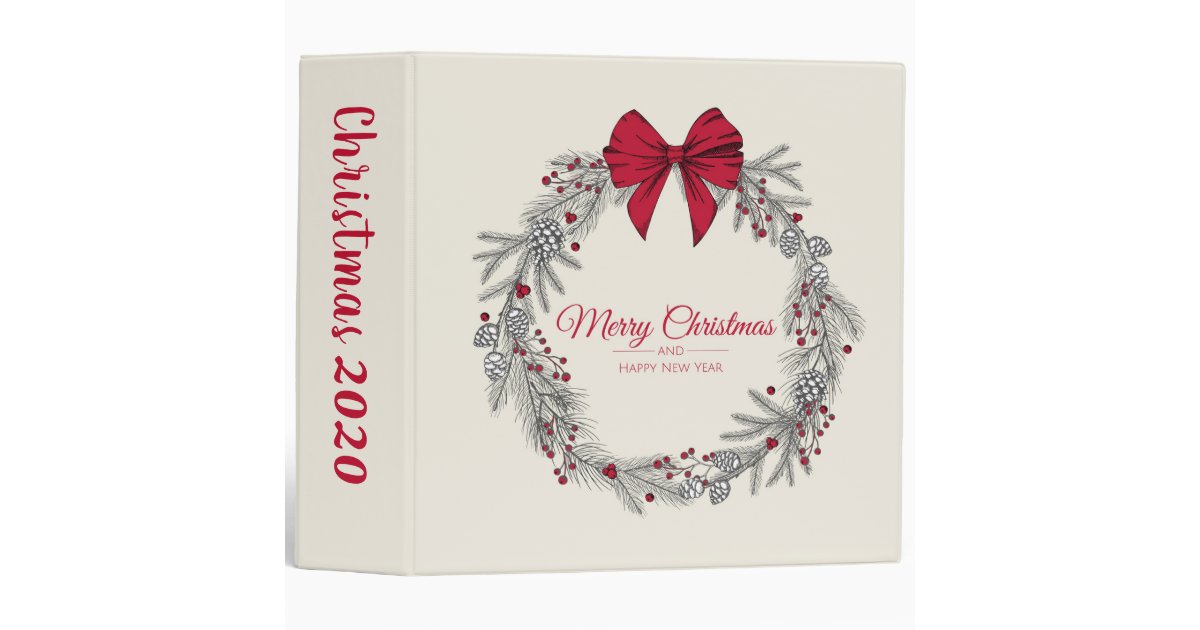 Christmas Wreath 3 Ring Binder Zazzle