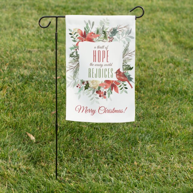 Christmas Wreath A Thrill of Hope Garden Flag (In SItu)