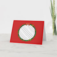 Christmas Wreath Add Your Photo & Red Background Holiday Card