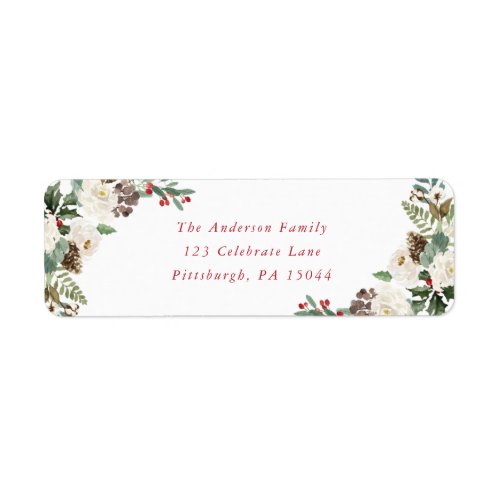 Christmas Wreath Address Label