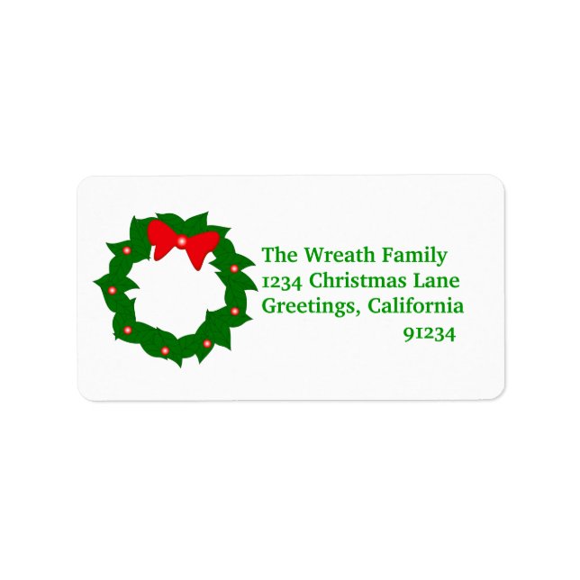Christmas Wreath Address Labels (Front)