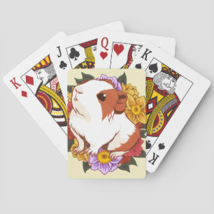 Christmas wreath and English guinea pig Poker Cards