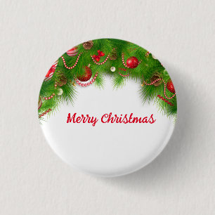 Christmas Wreath and Red Bulbs, and Presents Button
