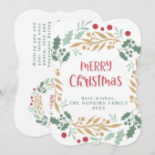 Christmas Wreath and Script | Merry Christmas (Front/Back)