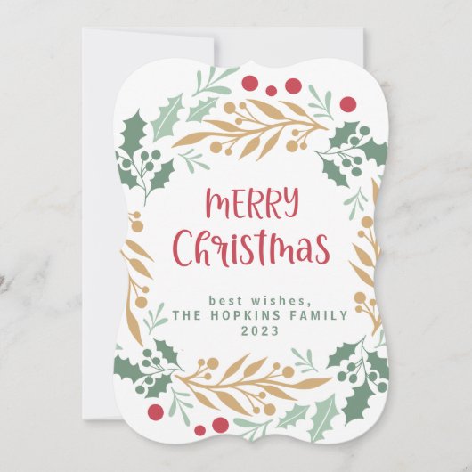 Christmas Wreath and Script | Merry Christmas (Front)