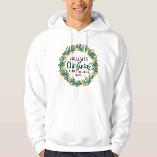 Christmas Wreath Annual Family Party Event Custom Hoodie