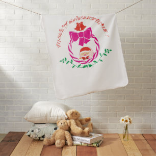 Christmas wreath baby blanket