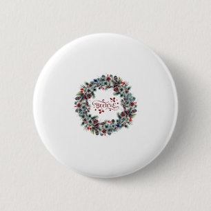 Christmas Wreath BELIEVE Typography Button