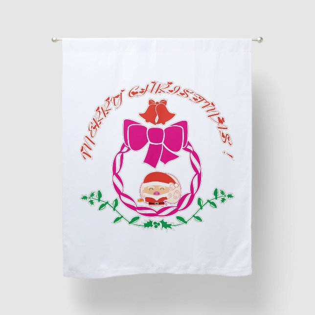 Christmas wreath blackout curtains (Front)