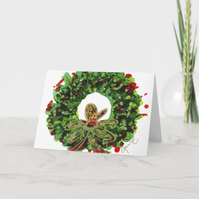 Christmas Wreath Blank Card (Front)