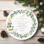 Christmas wreath burgundy greenery bridal shower invitation<br><div class="desc">For more advanced customization of this design,  simply select the "Customize It" button above!</div>