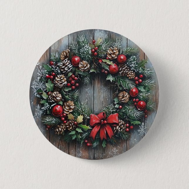 Christmas Wreath Button (Front)