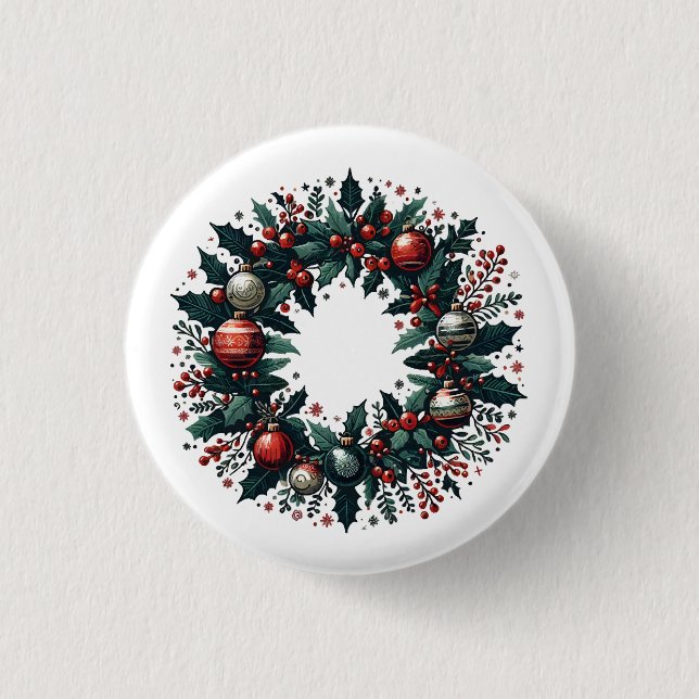 Christmas Wreath Button (Front)