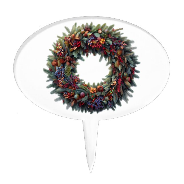 Christmas Wreath Cake Topper (Front)