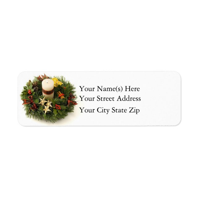 Christmas Wreath Candle Ring Label (Front)