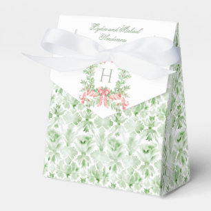 Christmas Wreath Candy Cane Bow Monogram Wedding Favor Boxes