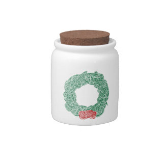 Christmas Wreath Candy Jar