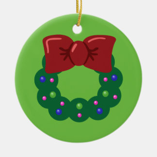 Christmas Wreath Ceramic Ornament