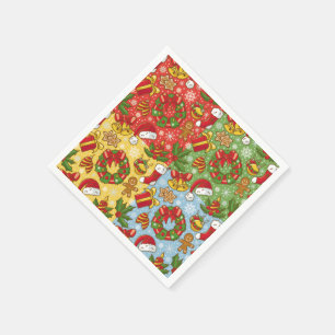 Christmas wreath, Christmas Ornaments, Santa's Hat Paper Napkins