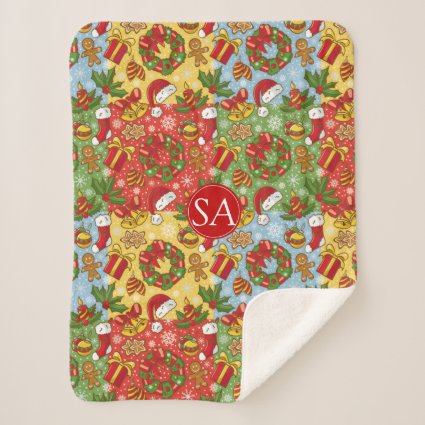 Christmas wreath, Christmas Ornaments, Santa's Hat Sherpa Blanket