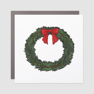 Christmas Wreath Classic Car Magnet